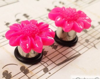 Plugs Gauges - Simple Daisy Plugs - 2ga (6mm), 0ga (8mm), 00ga (10mm), 7/16" (11mm), 1/2" (12mm)