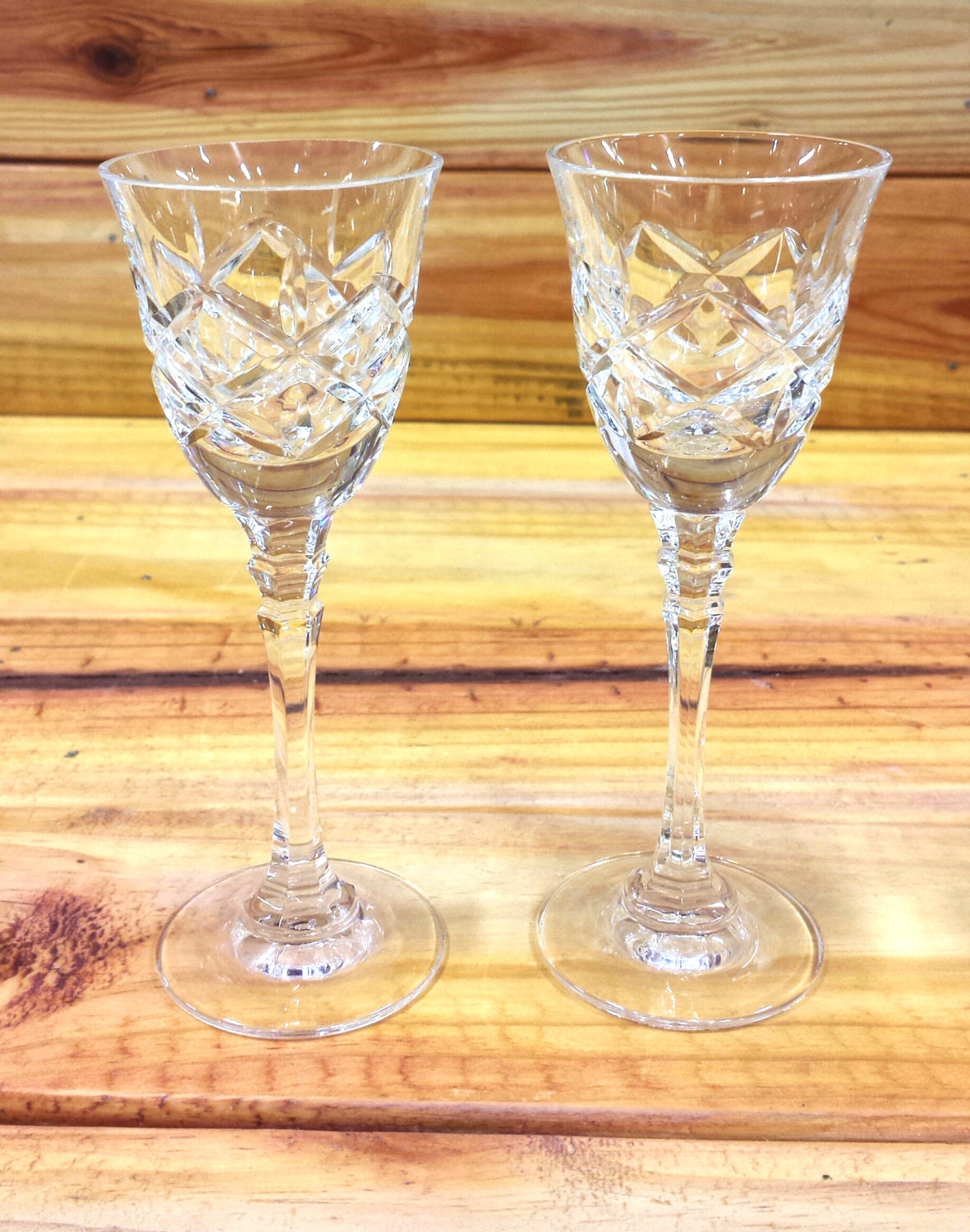 Cut Crystal Cordial Glasses Set of 2