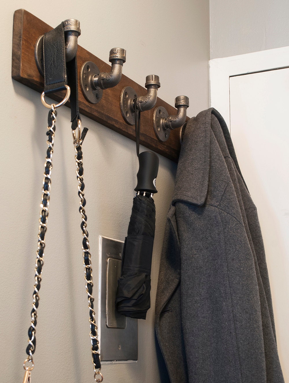 Industrial Pipe Coat Rack