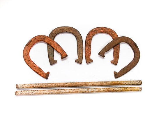 Antique HorseShoe Game Set Of HorseShoes With by lloydstreasures