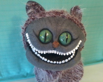 Professional, handmade, glove puppet, Cheshire Cat, Alice Wonderland, supreme quality, unique, ooak, one of a kind, free shipping