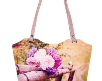 Bouquet of Flowers Bag Floral bag Floral tote bag Floral shoulder bag Peony tote bag Fabric handbags Photo handbags Canvas bag Floral purse