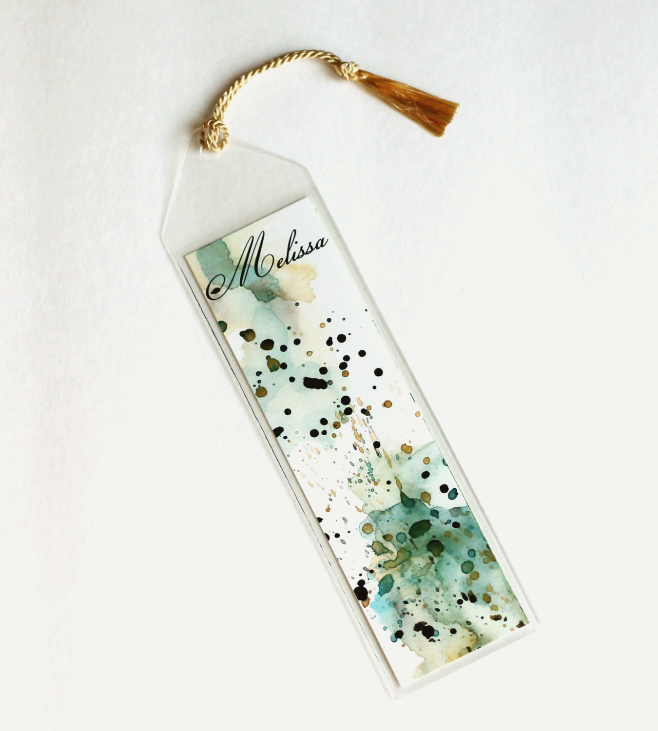 Book Lover Gift Abstract Watercolor Bookmark Personalized