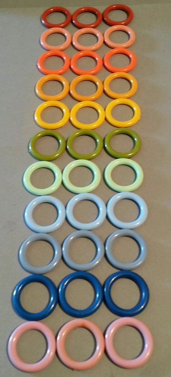 Lot of 33 Plastic Craft Rings 1 1/2 inch Macrame Rings