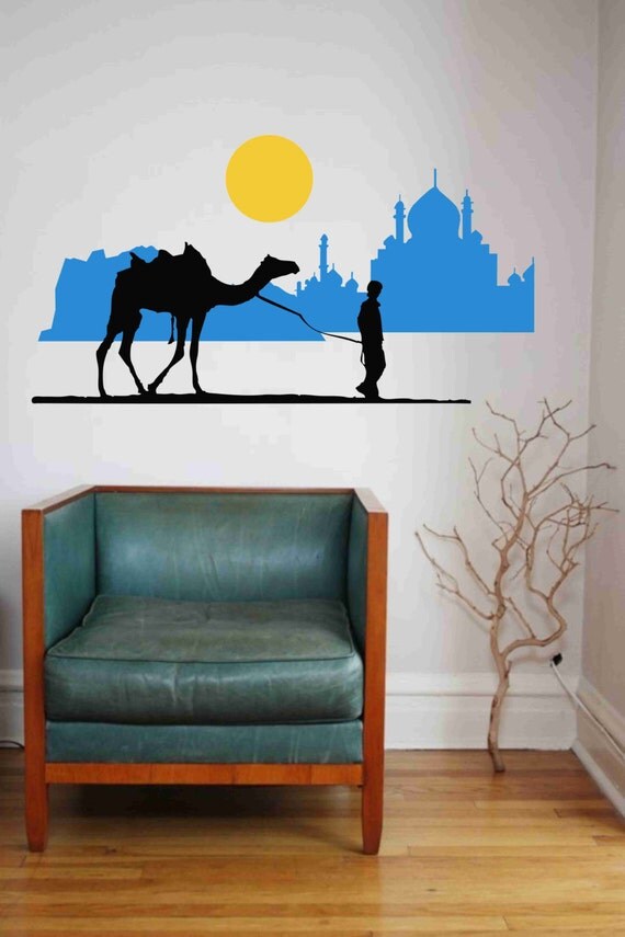 Taj Mahal Wall Decal Reusable Vinyl Fabric Repositionable