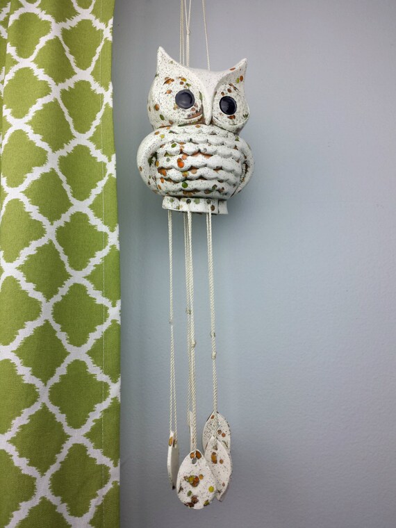 Vintage Owl Planter And Wind Chime Hanging Vintage Owl Planter And Wind Chime Hanging Ceramic