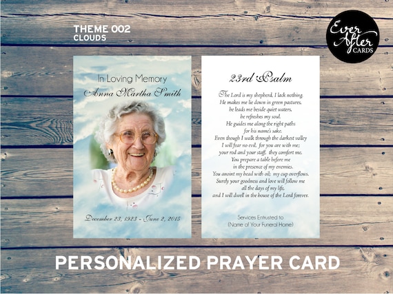 Personalized Photo Prayer Cards / Clouds by shopEverAfterCards