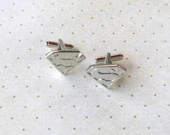 Superman Cufflinks Man of Steel Cuff Links in Silver