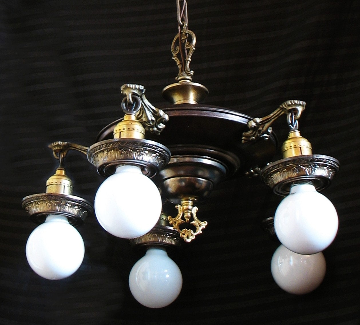 ON HOLD Antique Lighting 1920s Five Bulb by HHAntiqueLighting