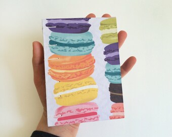 Handmade Journal using Coptic Stitch // Macarons