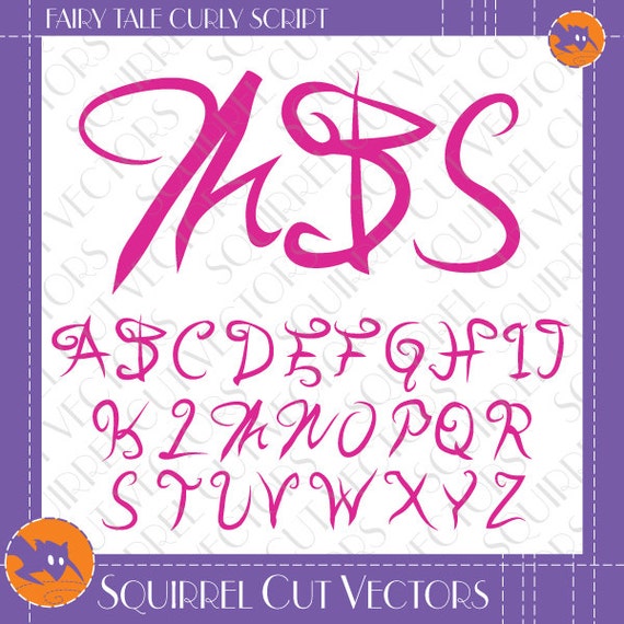 Download Fairy Tale Curly Script Monogram SVG DXF EPS Cutting files.