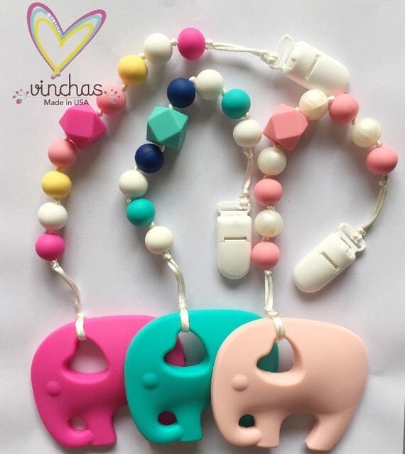 Silicone Teething pacifier clip clips silicone Teething
