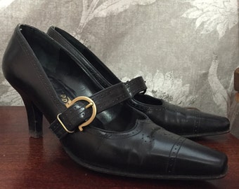 Leather Ferragamo heels size 5.5