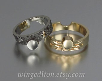 moon sun stars wedding ring