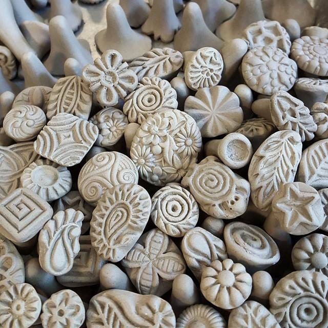 Handmade Clay stamps for pottery polymer PMC fondant and