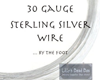 30 Gauge Wire, .925 Sterling Silver Wire, Thin Wire By The Foot, Round, Half Hard Wire for Wire Wrapping Jewelry, Delicate W