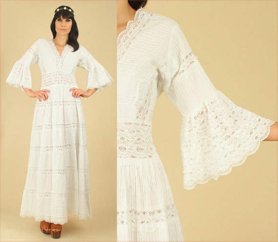 mexican cotton and lace wedding dress