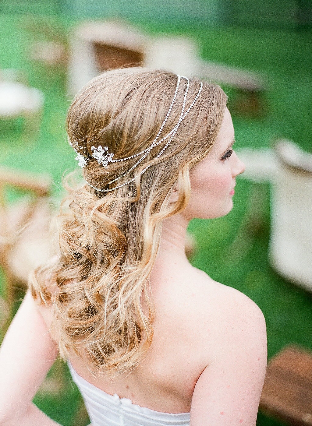 Crystal Rhinestone Hair Jewelry Hair Wrap Silver Headband