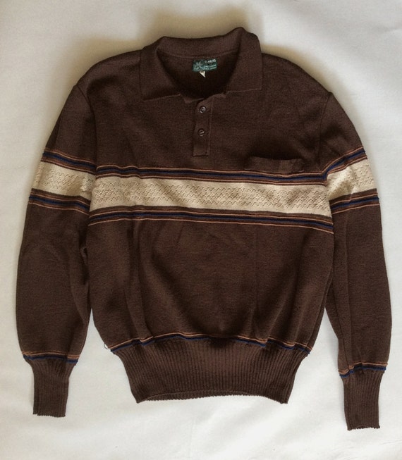 Vintage collar sweater by Haband of New Jersey dark brown
