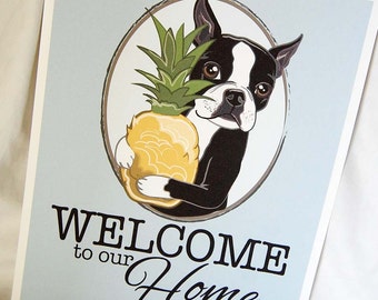 Pineapple Boston Welcome Print - 8x10 Eco-friendly Size
