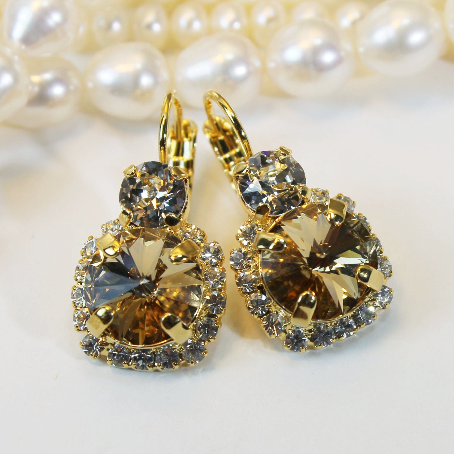 brown earringschagne gold drop earrings brown brown earringschagne gold drop earrings brown