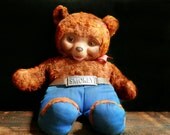 Vintage Smokey the Bear Plush, Smokey Stuffed Bear, Teddy Bear, Vintage Stuffed Animal, Vintage Nursery Decor
