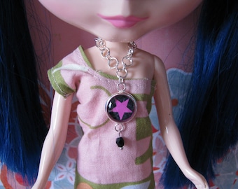 Pink Star Doll Necklace for Blythe, Pullip, Dal, Monster High, Barbie, BJD etc