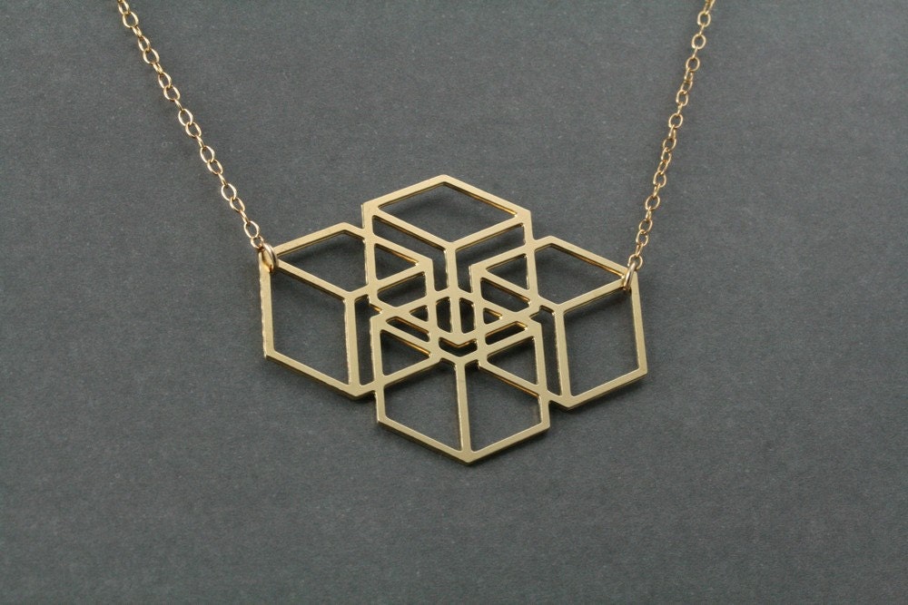 geometric jewelry geometric necklace by BonnyRabbitBoutique