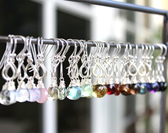 Gemstone Earrings Lemon Quartz Earrings Dangle Sterling Silver Teardrop Petite - Other Gems Available