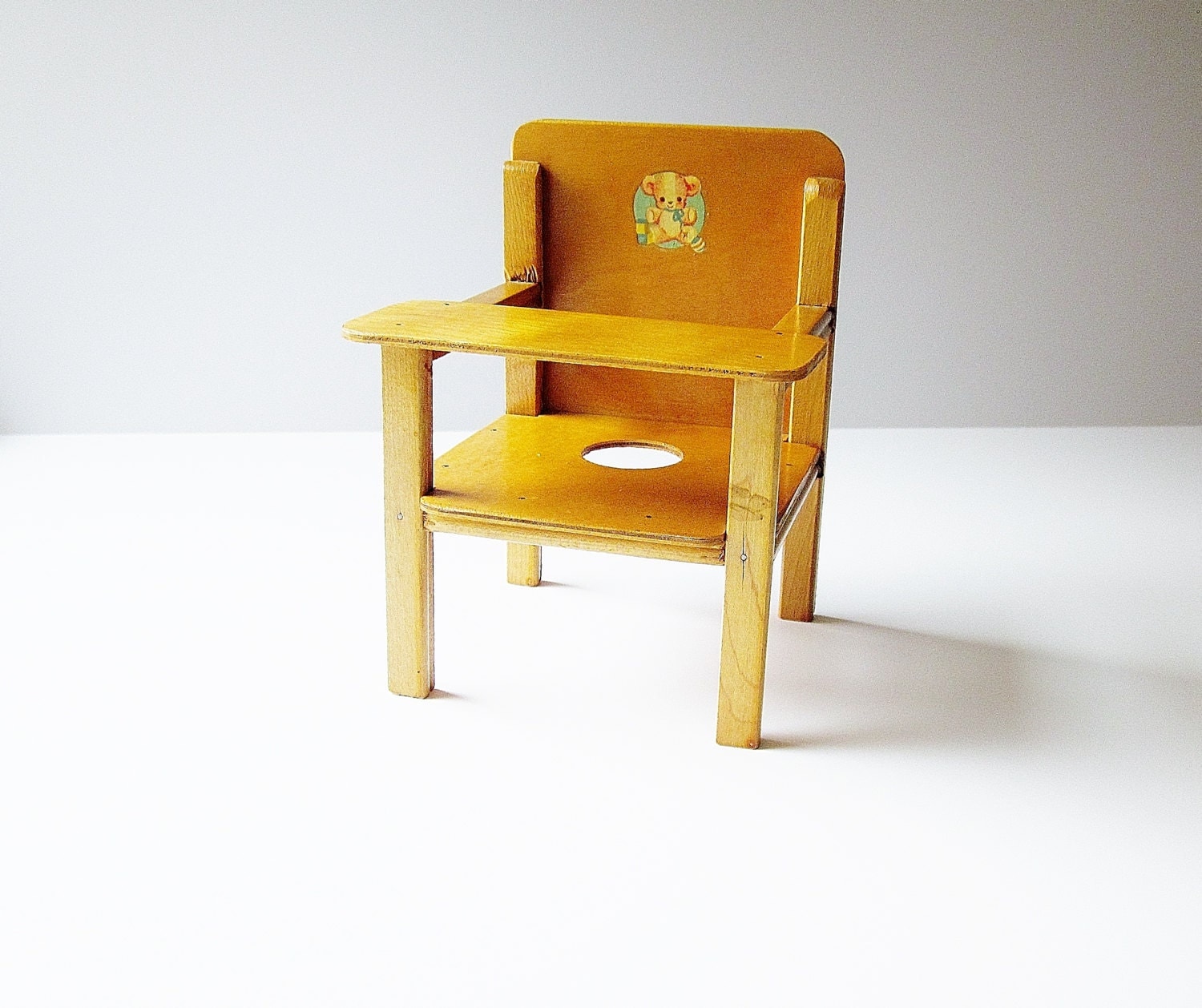 1950s Baby Doll Potty Chair Vintage Wooden Doll Furniture