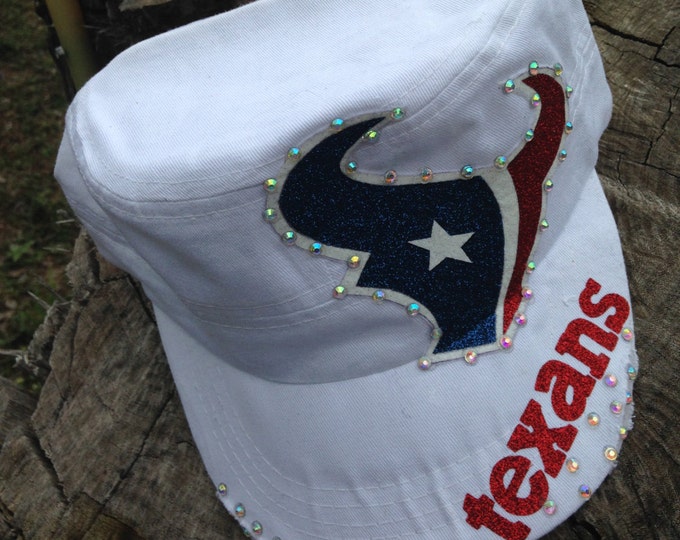 Texans Mascot Hat, Football Fan Gear, Fan Gear, Personalized Womens, Rhinestone Hat, Womens Baseball Cap, Team Mom, Football Mom Hat