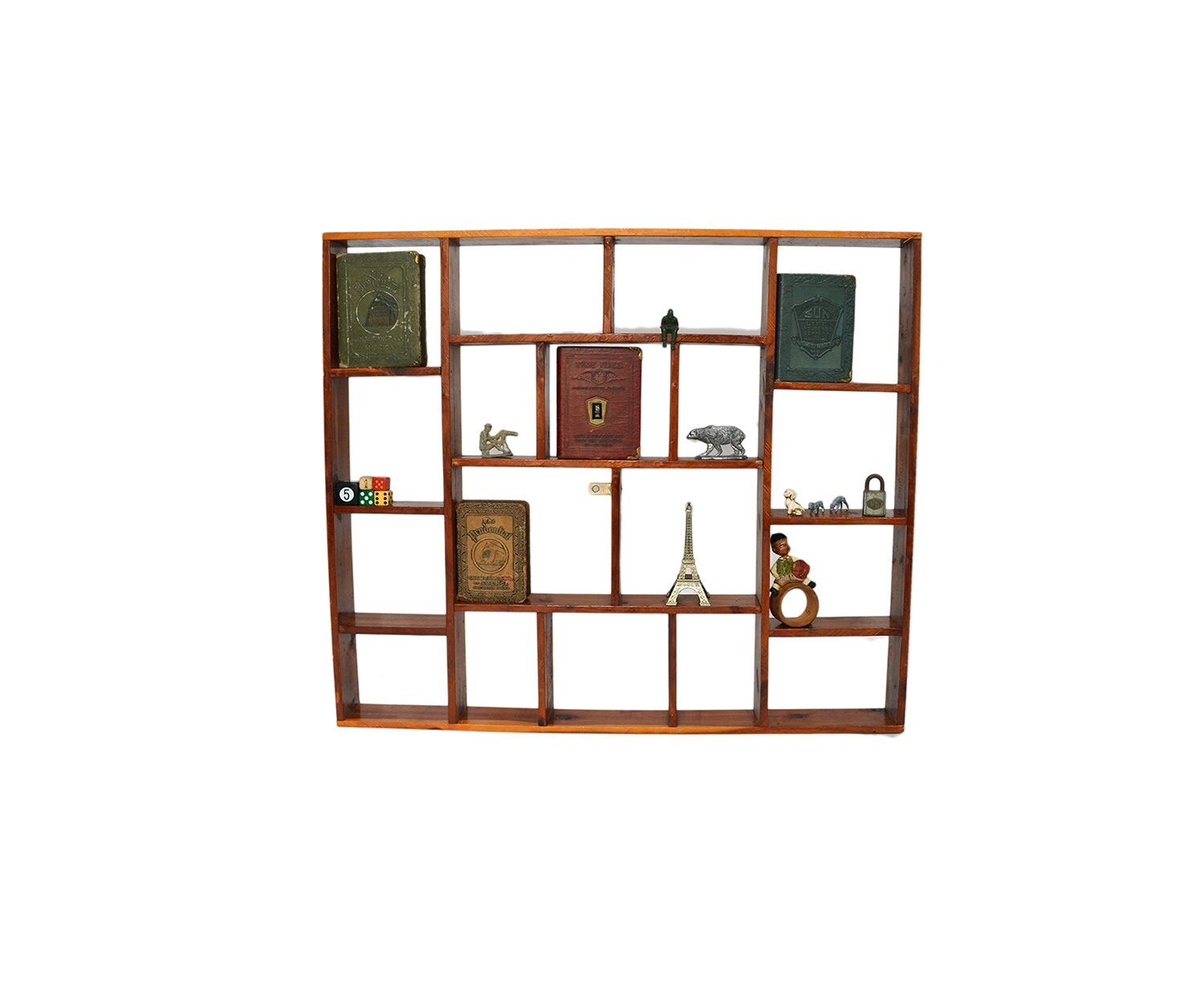 Vintage Cedar Wood Shadow Box, Large Wall Display, Curio Display, Large