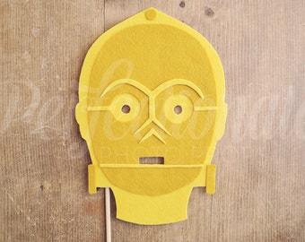C3PO Photo-Booth Prop | C3PO Mask Prop | Felt