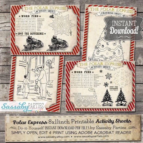 Polar Express Party Activity Sheets