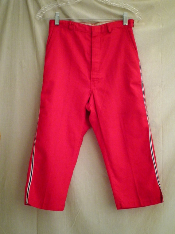 Items similar to 1950's Vintage Red Capri Pants Deadstock Red White and ...