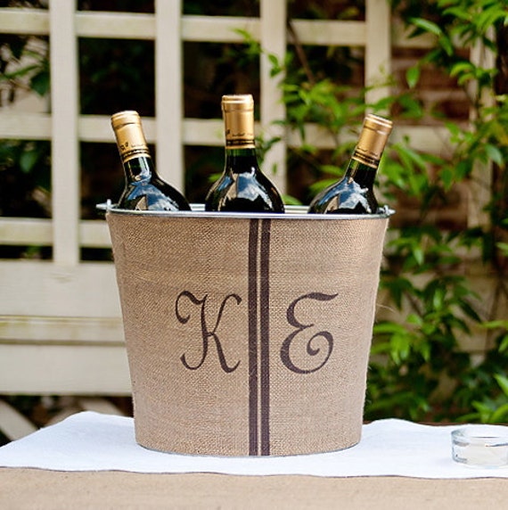 Double Monogram Burlap Wine by asouthernbucket on Etsy