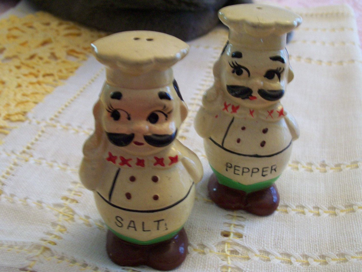 Chef Salt Pepper Shakers Vintage Figural