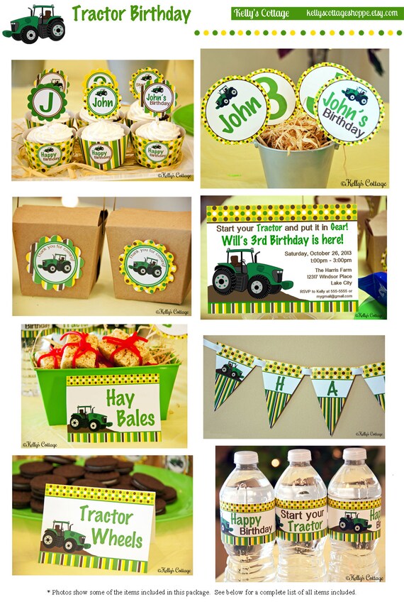 Tractor Birthday Party Mini Package...Custom, Printable DIY Package Il_570xn