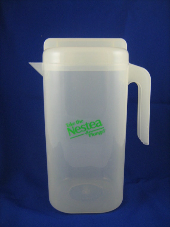 Plastic Pitcher Vintage Nestea Iced Tea Tall by TheMichiganAttic