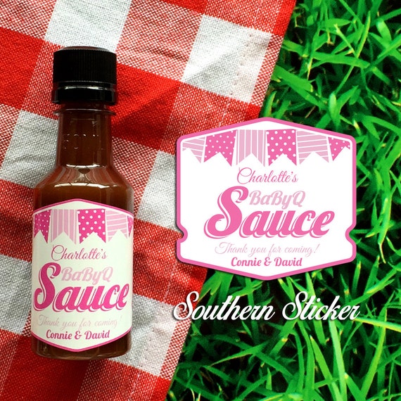 BabyQ Custom Barbecue Sauce Favors Personalized BBQ Labels