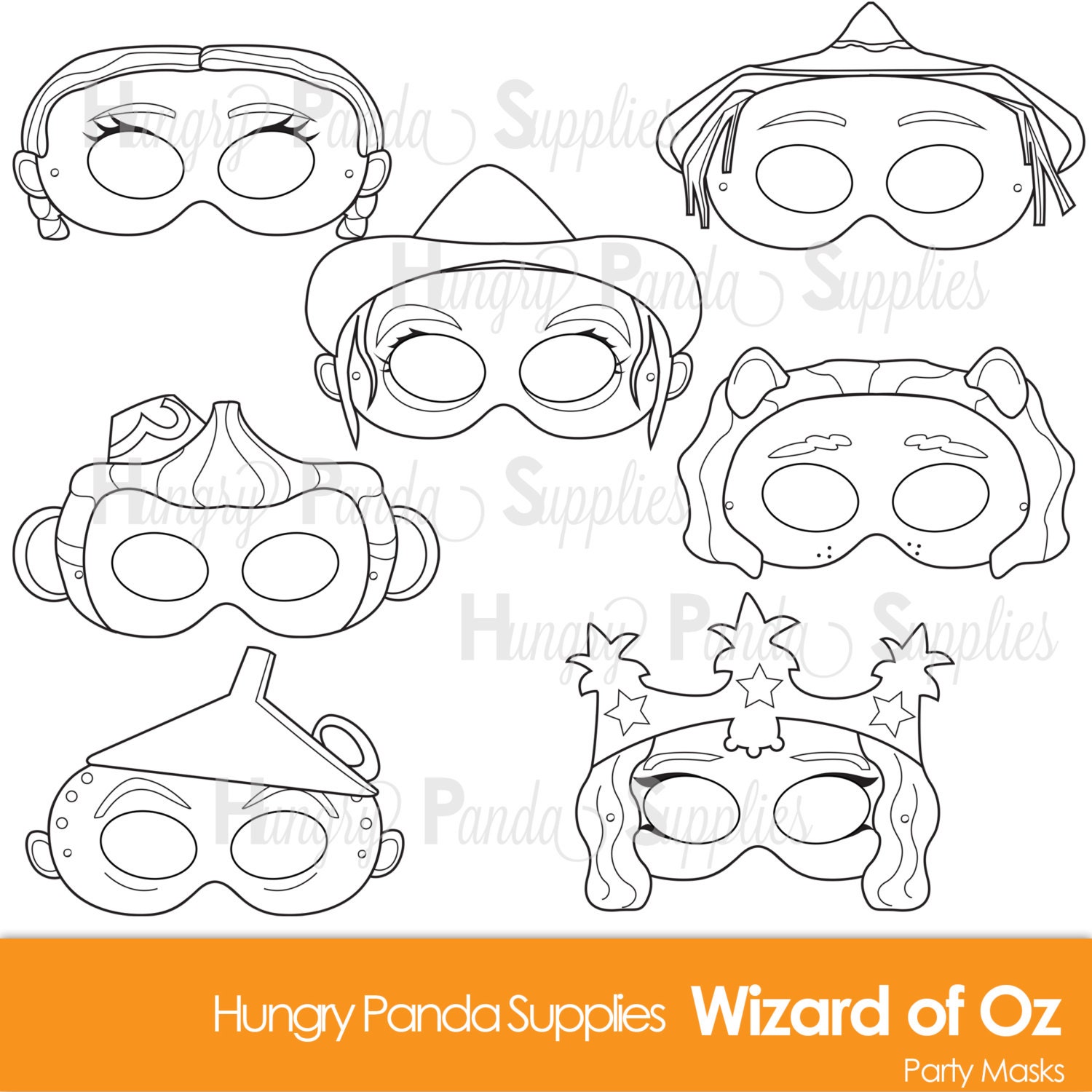 Wizard of Oz Printable Coloring Masks Dorothy mask scarecrow