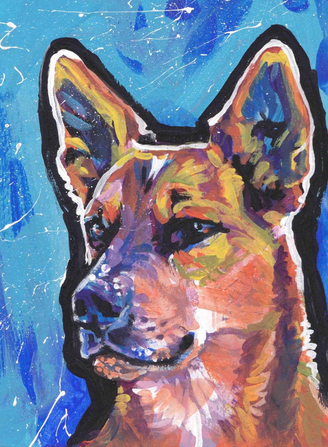 Australian Cattle Dog print of pop art painting RED HEELER