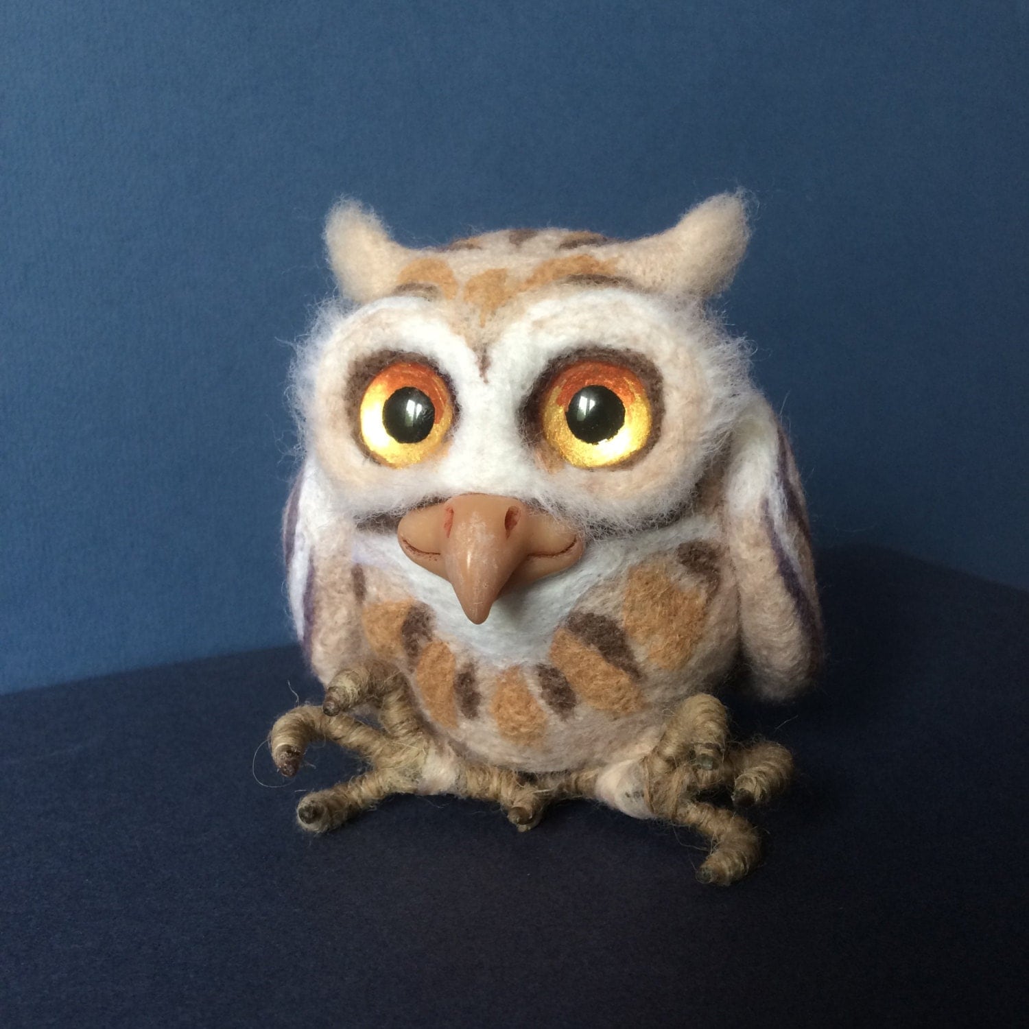Made to order Little Owl Needle felted bird Woollen soft