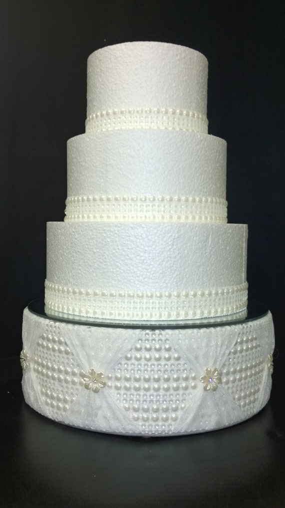  Pearl  and Lace design wedding  cake  stand  round or square all