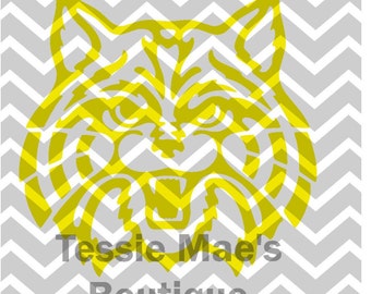 Wildcat Face Digital Download DXF, SVG, EPS