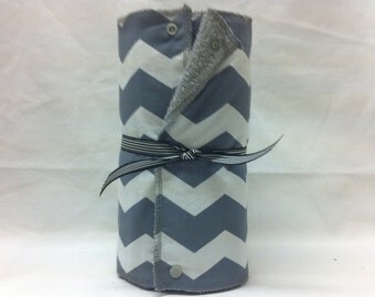 Unpaper towels, reusable paper towels, cloth paper towels, snapping paper towels - Gray and White Chevron