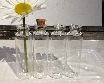 10 Glass Vials 55X16 Glass Vial Necklace Vial Pendant Corks Screw Bails And Rings If U Want Tall Vials