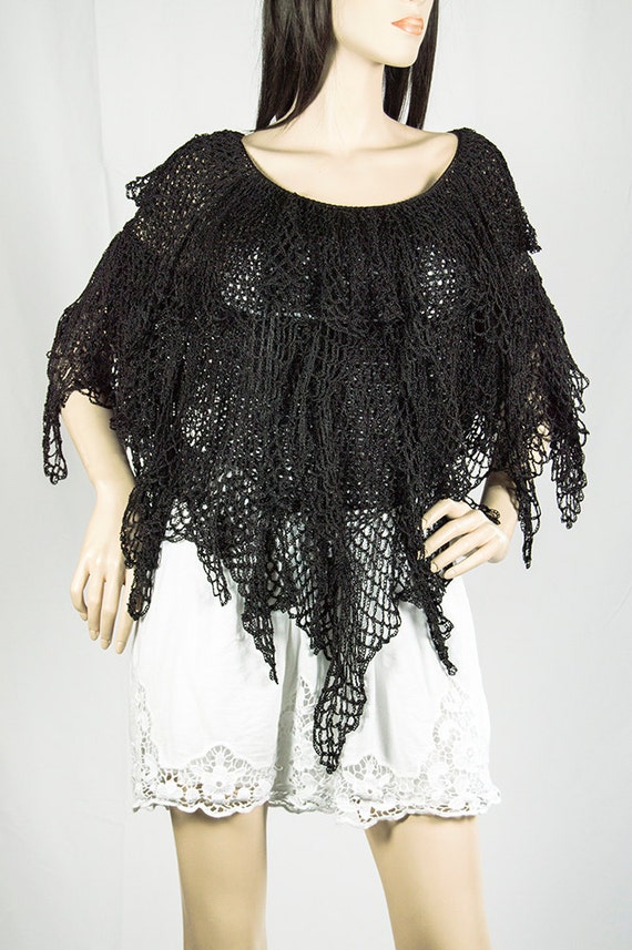 Items similar to Crochet Women's Dressy Evening Poncho on Etsy