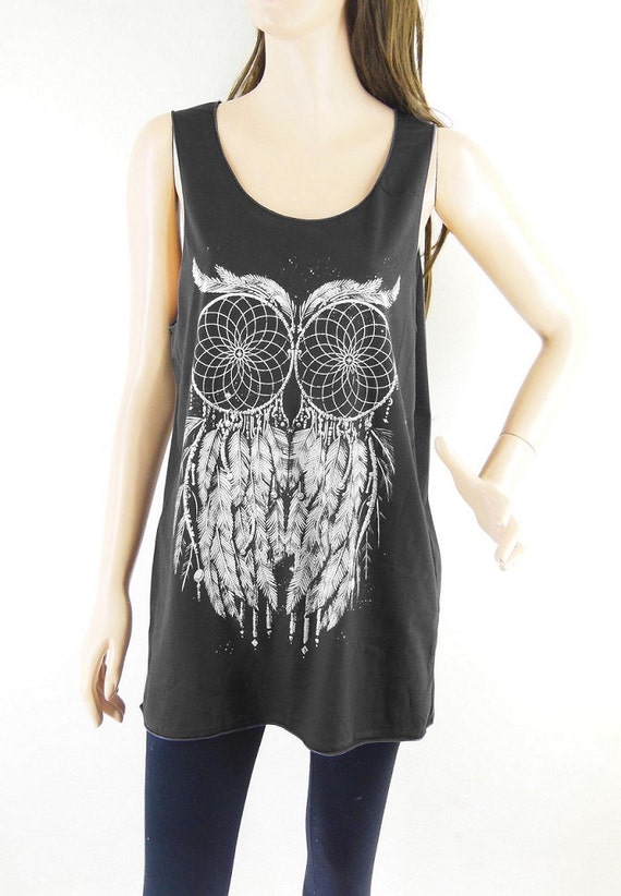 Owl T Shirt Owl Shirt Owl Tank Top (Unisex T-Shirt) Tunic Screen Print ...