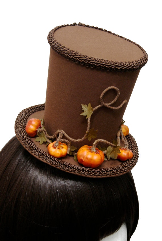 Fairytale Steampunk Autumn Harvest Pumpkin Patch Top Hat by SheenasBellaBows steampunk buy now online